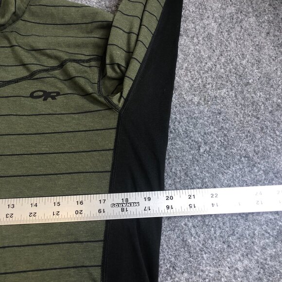 Outdoor Research Enigma 1/4 Zip Mens Large Green Black Base Layer Merino Wool - Picture 6 of 10